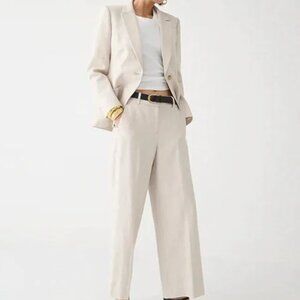 NWT J.Crew Sydney wide leg pant in stretch linen / flax ivory / 2 petite